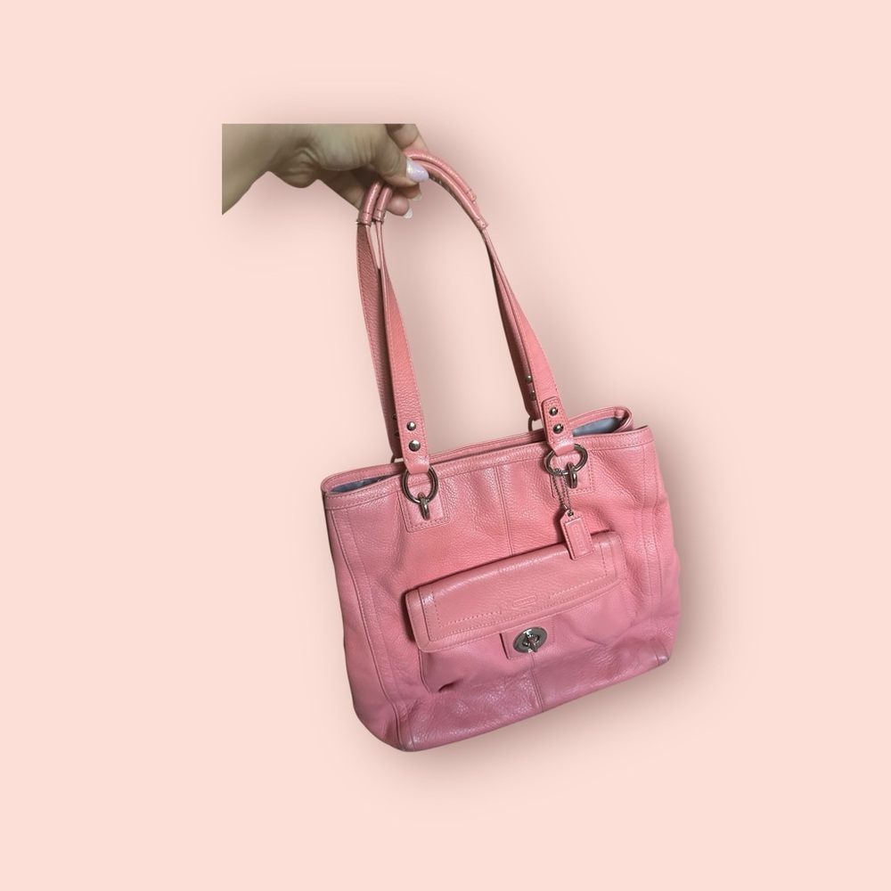 Coach bubble pink pebbled Leather Tote Bag - Picture 12 of 12